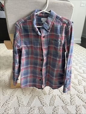 Crewcuts Plaid Button-Down Shirt in Blue and Pink size 6-7